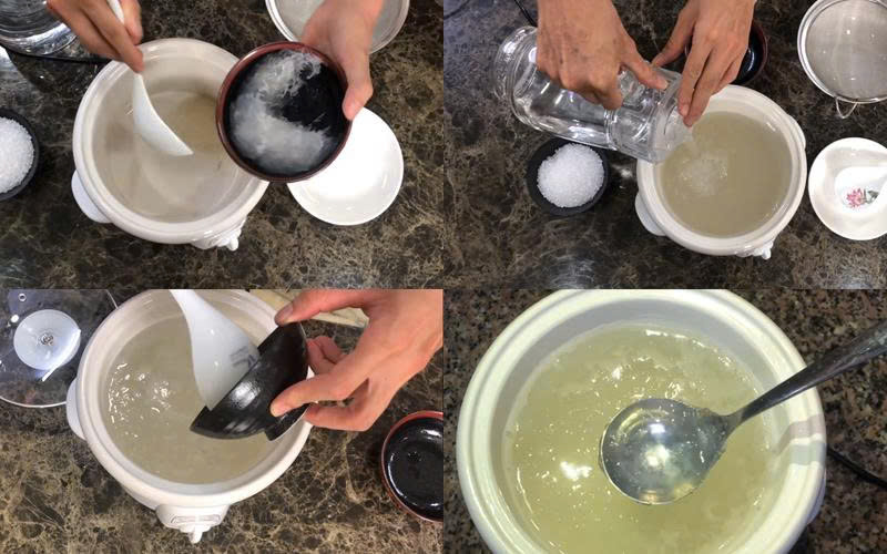 Các bước thực hiện yến chưng đường phèn