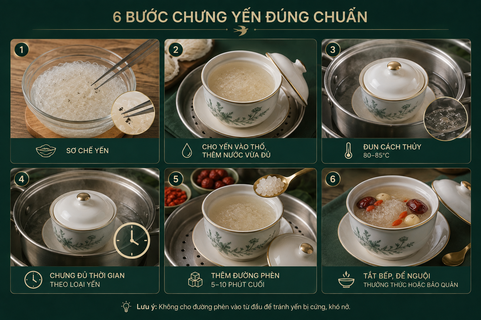 Các bước chưng yến đúng cách