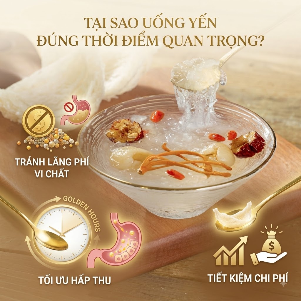 Tại sao nên uống yến vào đúng thời điểm